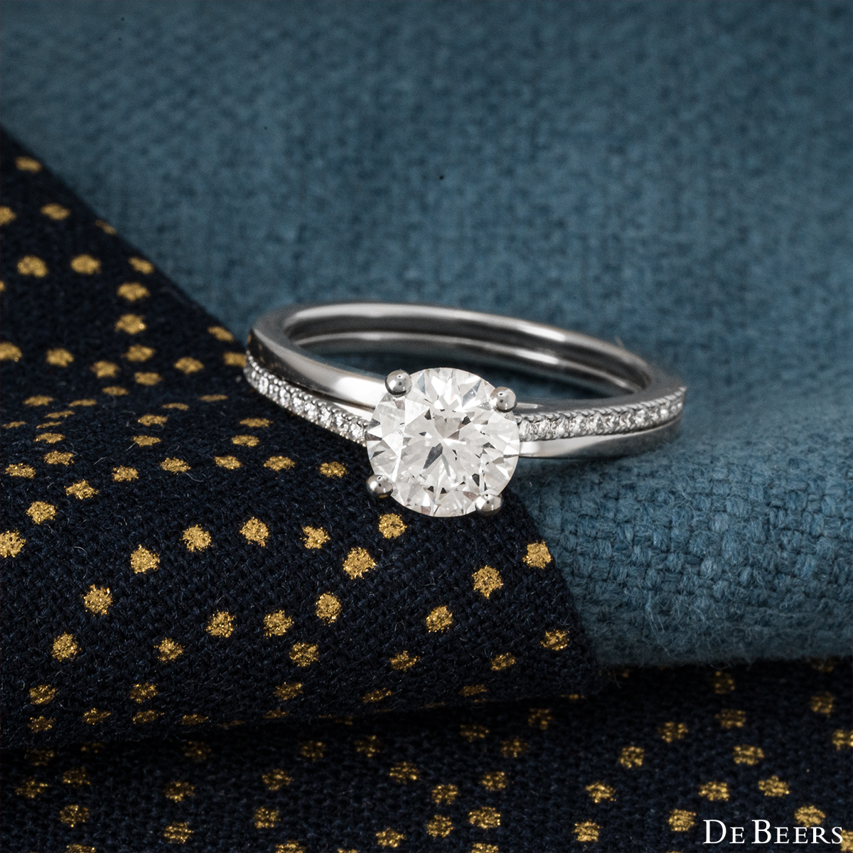 De Beers Platinum The Promise Diamond Ring 1.14ct F/IF